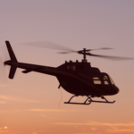 Helicopter at sunset
